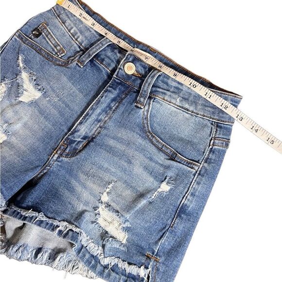 Kancan Jean shorts distressed frayed denim size W3 / 25 - Picture 10 of 11